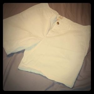 White 8" inseam Shorts